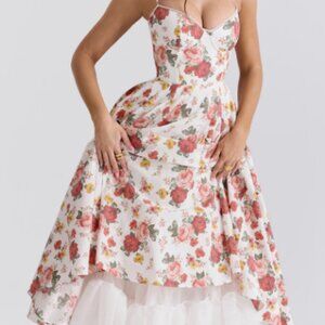 House of CB Mademoiselle Dress XS - NWOT - Italian Rose Print Tulle Dress